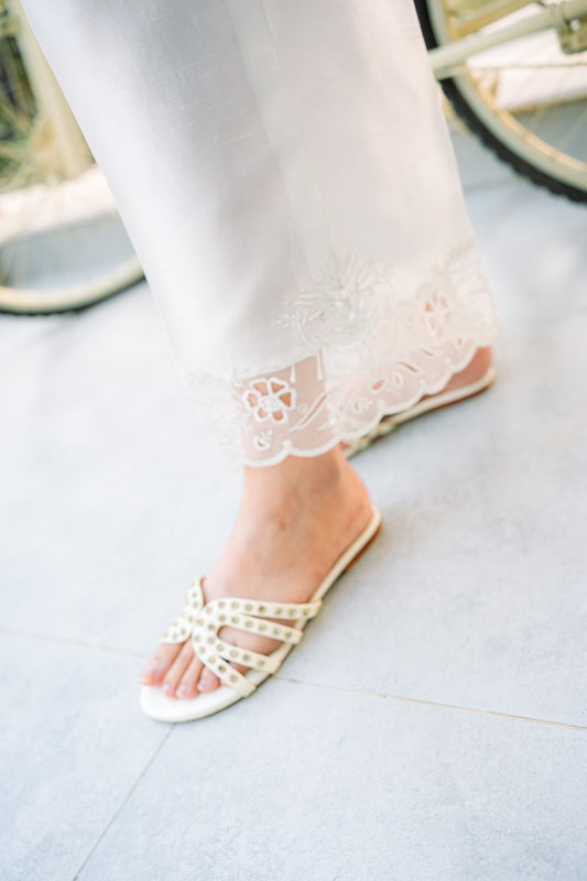 EKM Essential White Trouser